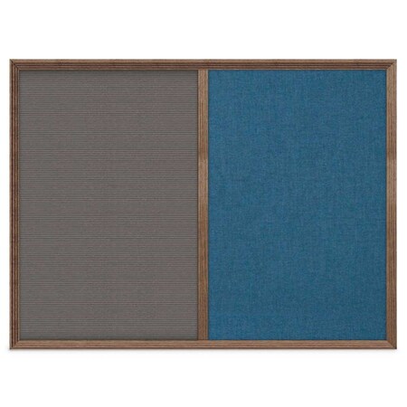 United Visual Products Enclosed Corkboard, 1 Door, 72"x36", 4" Fra, UV3425-WHITE-COBACC UV3425-WHITE-COBACC